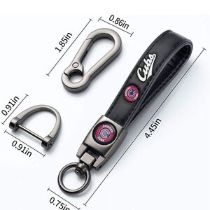 Cubs Keychain with Black Leather Strap